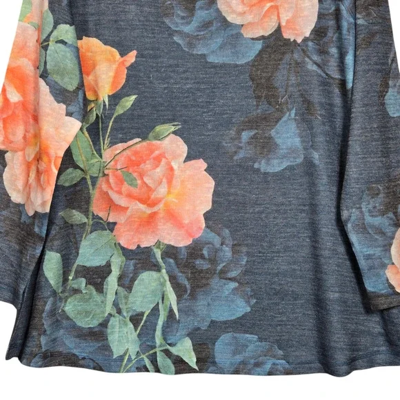 Soft Surroundings Tunic Womens 1X Evening Primrose Floral Keyhole Peekaboo - Picture 5 of 10